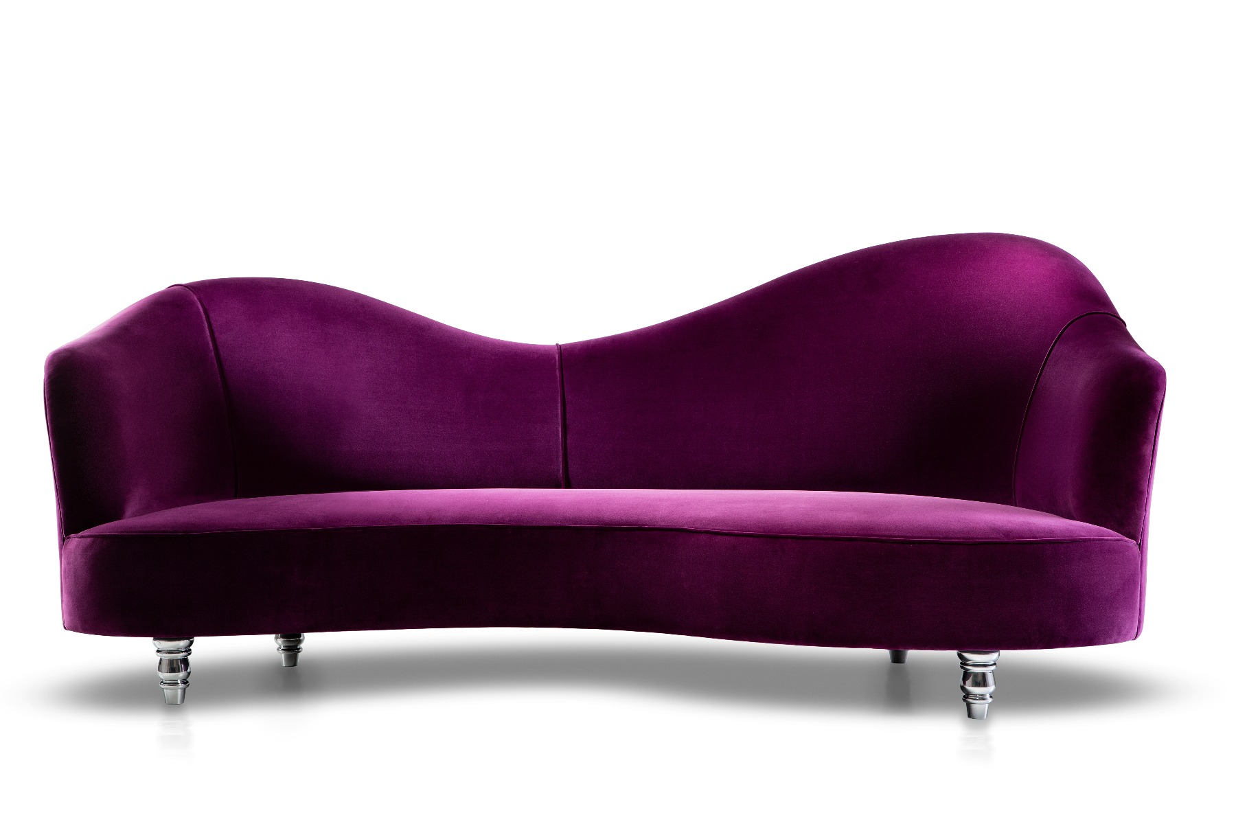 Luxury purple velvet Rayman sofa by Luxuria London