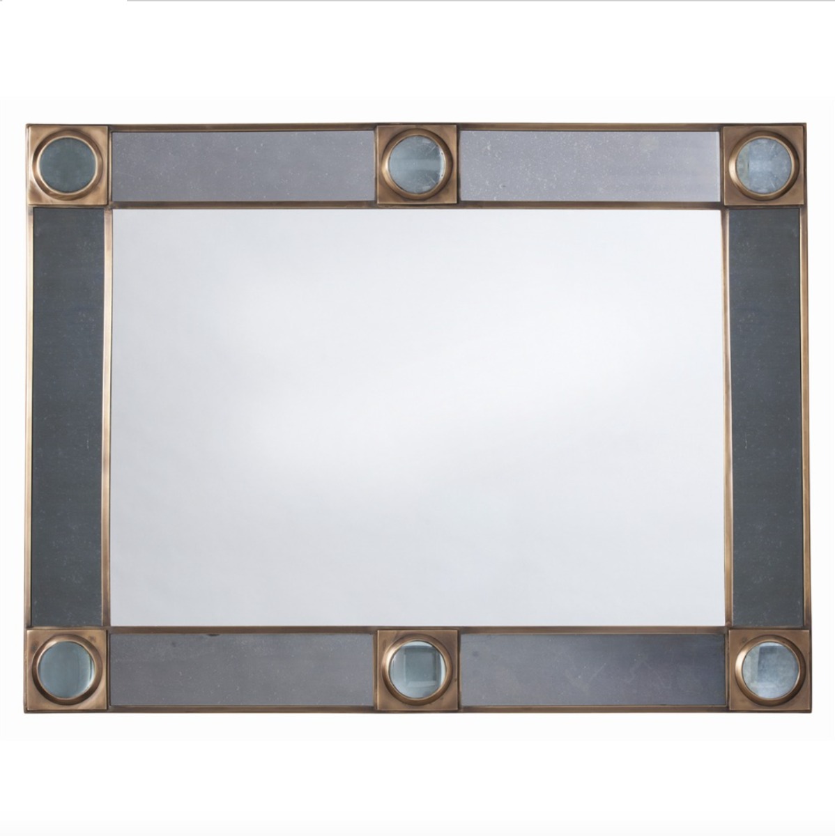 Designer Home luxury mirror with an industrial style with glass detailing at Luxuria London