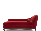 Luxury rich red velvet Mozart corner sofa by Luxuria London