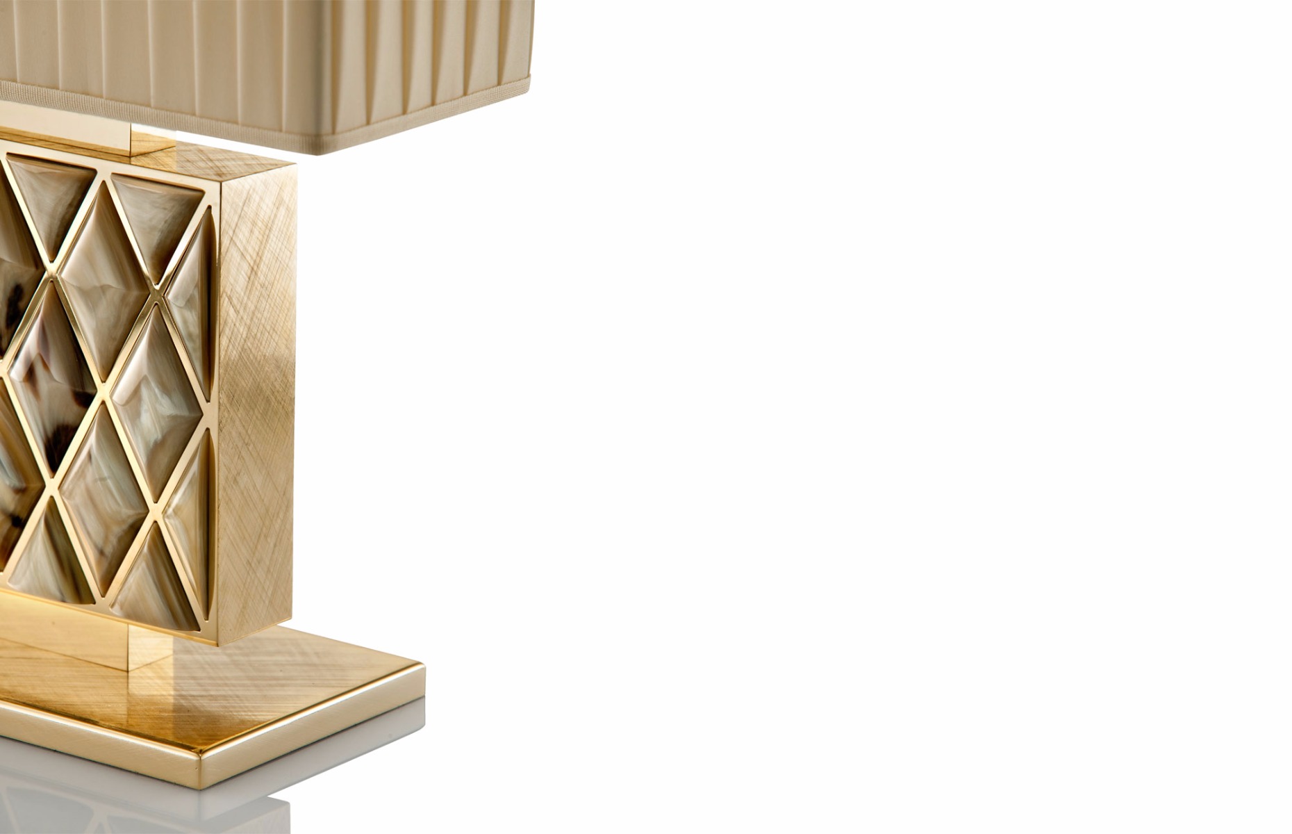 Luxury furniture table lamp with Stone diamond detailing at Luxuria London