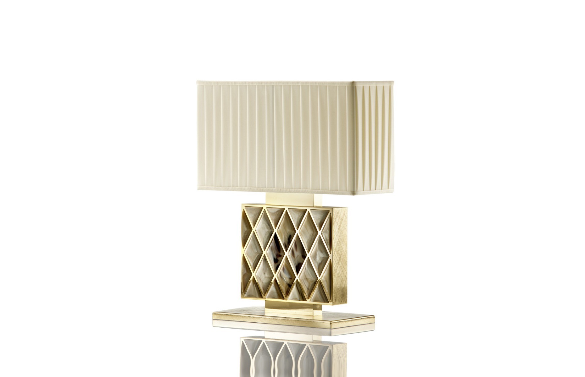 Luxury furniture table lamp with Stone diamond detailing at Luxuria London